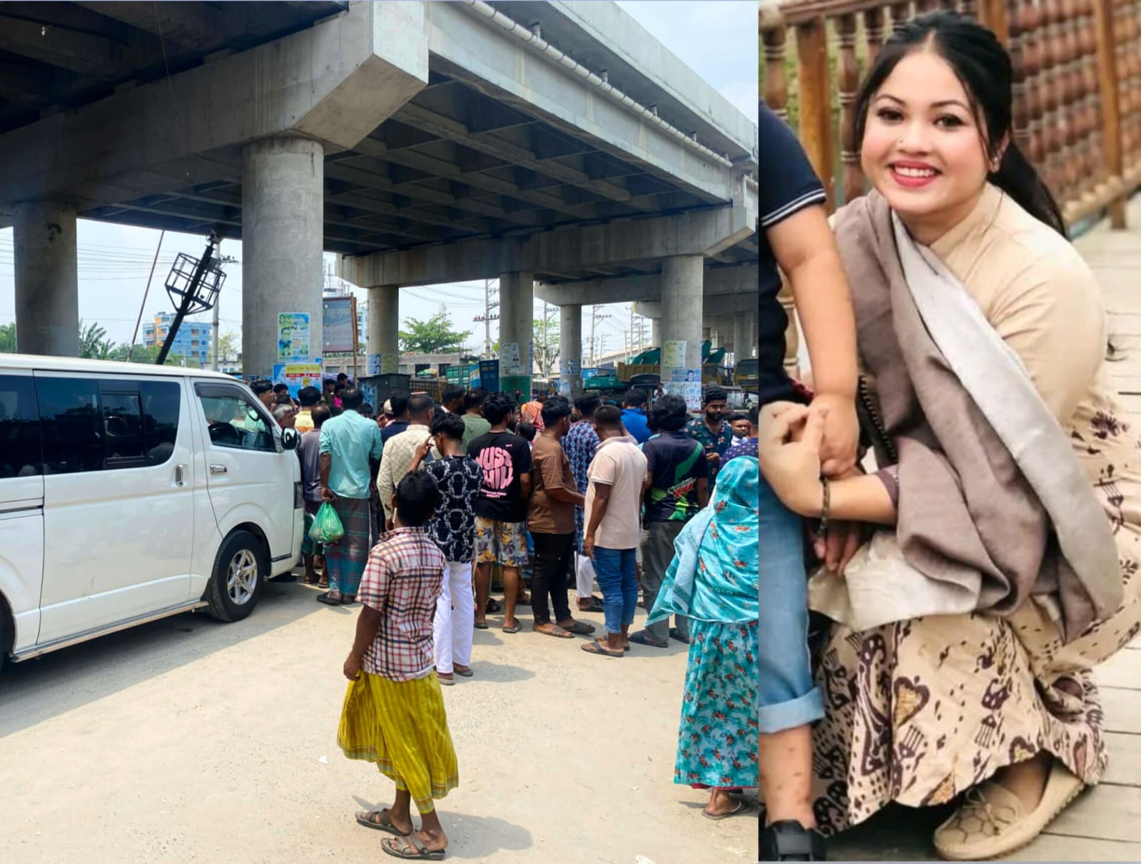 পূবাইলে মাইক্রোবাসের ধাক্কায় এক নারীর মর্মান্তিক মৃত্যু দুই সত্নান আহত